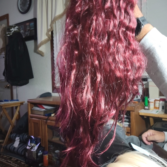 COPY - Red wine Synthetic wig 24" - Picture 5 of 5